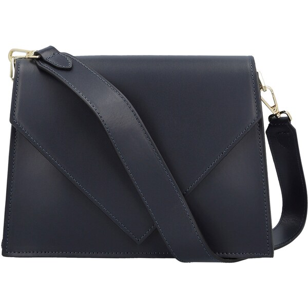 Delami Vera Pelle Dámska kožená kabelka na rameno tmavo modrá - Delami 66363441