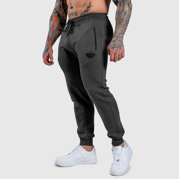 Jogger tepláky Iron Aesthetics Round, sivé 24553815