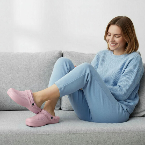 JOHN-C Dámske ružové zateplené gumené šľapky MIRANDA 66335245