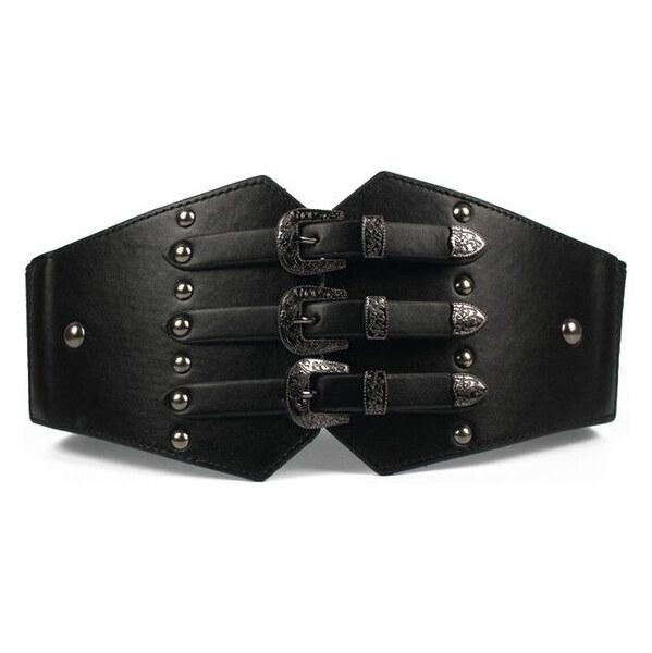 Lifestyle Dámsky široký korzetový vintage opasok Gabin Čierny 65227226