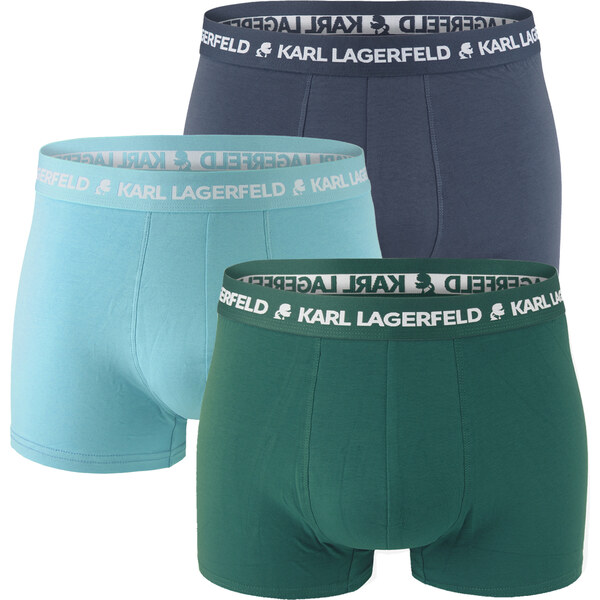 KARL LAGERFELD - boxerky 3PACK organic cotton logo LAGERFELD dark sea 66340389