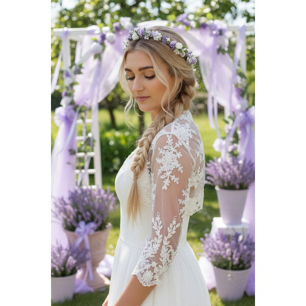 Glara Tylové bolerko s čipkou 61830193