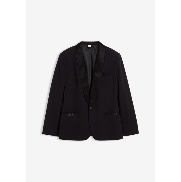 bonprix Smokingové sako so strečovým podielom, Slim Fit, farba čierna 66341219