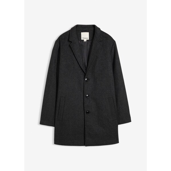 bonprix Krátky kabát s podielom vlny, farba šedá 66341224