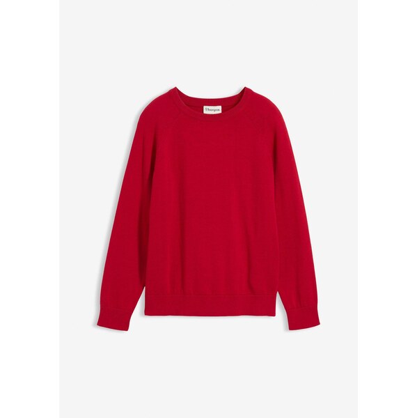 bonprix Jemne pletený pulóver z čistej bavlny, farba červená 66341306