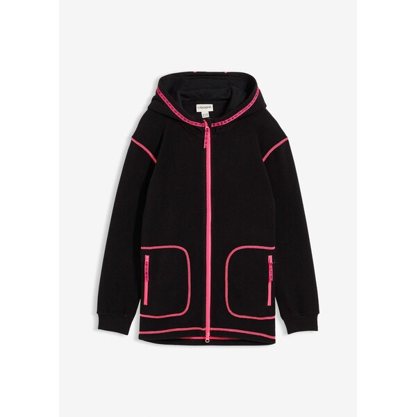 bonprix Flísová bunda s praktickými vreckami na zips, farba čierna 66341299