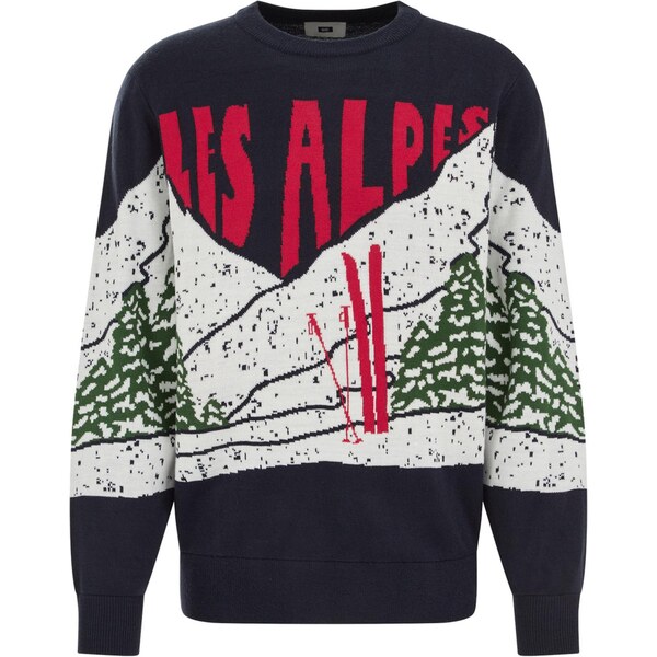 WE Fashion Sveter námornícka modrá / zelená / grenadínová / šedobiela 66346200