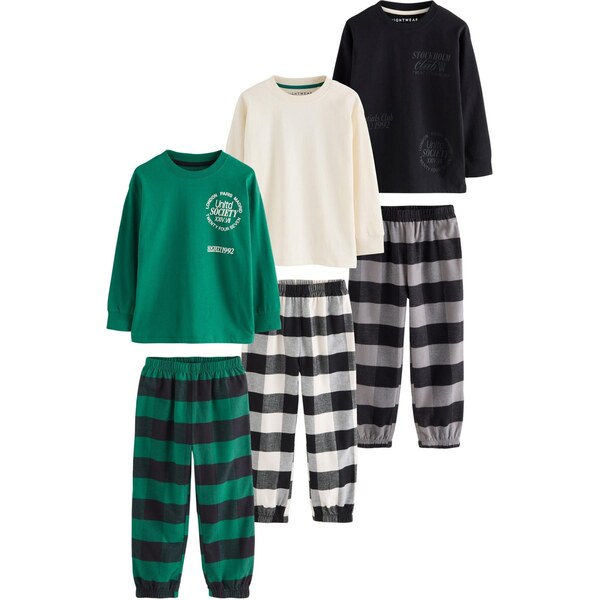 Next Pyžamo sivá / zelená / čierna / biela 66346242