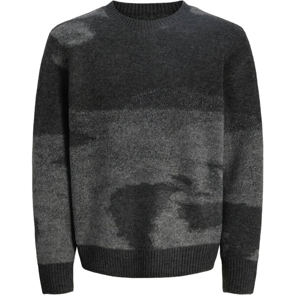 JACK & JONES Sveter JCOFLARE sivá melírovaná / čierna 66346323