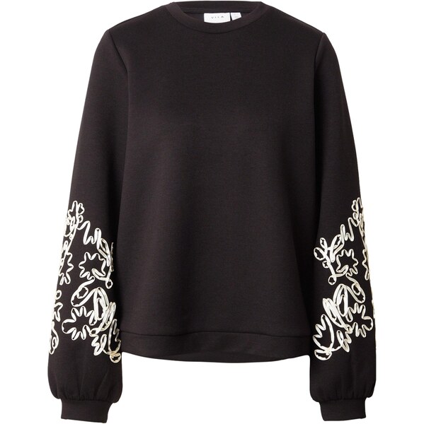 VILA Mikina VISIFFI čierna / biela 66346526