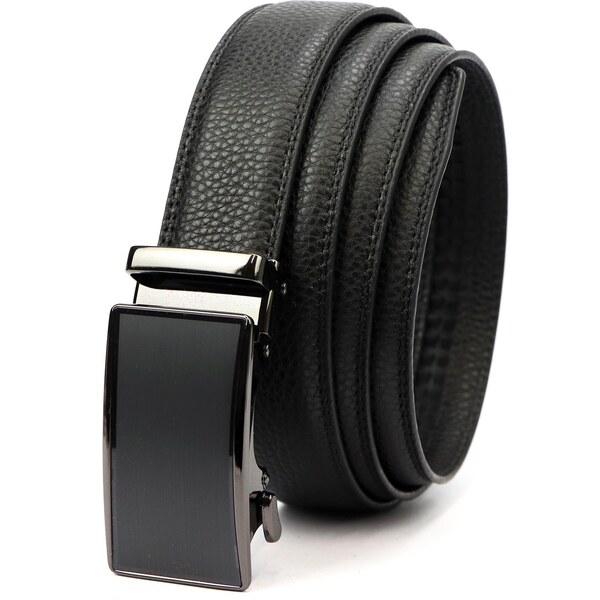 Nordee Pánsky čierny kožený opasok s automatickou prackou – šírka 3,5 66344691