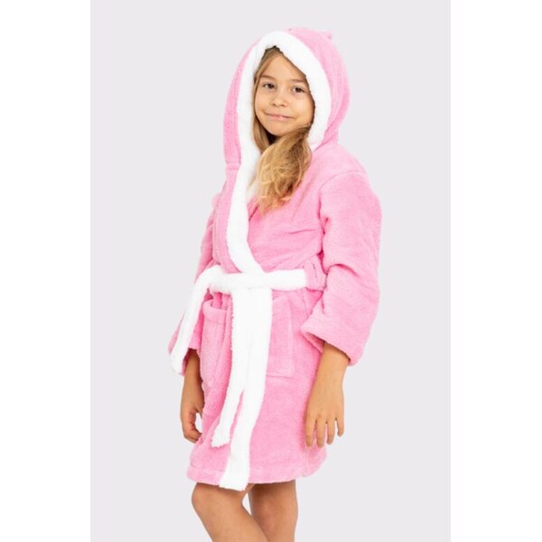 Vienetta Secret Dievčenský župan s uškami Zajačik svetloružový 47243325