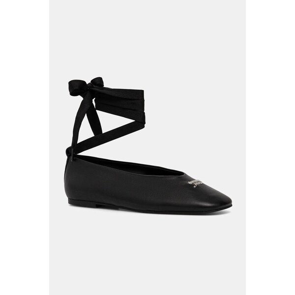 Tommy Jeans Kožené balerínky Tommy Hilfiger TJW BALLERINA WITH LACES 66393234