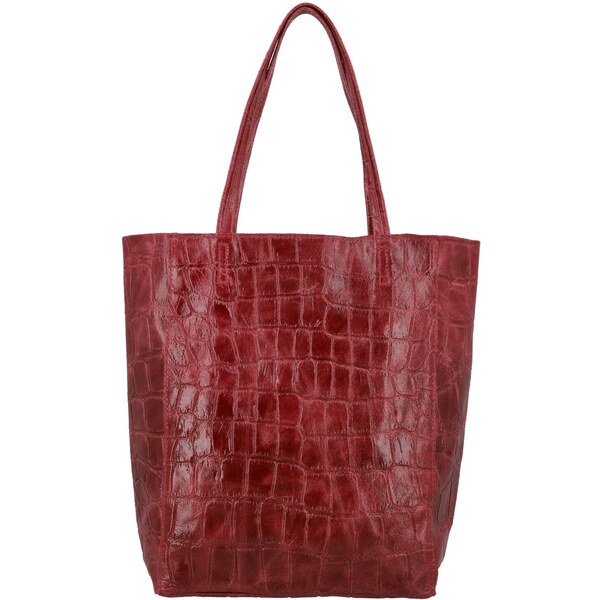 Dámska kožená kabelka na rameno tmavo červená - Delami Vera Pelle 66403322