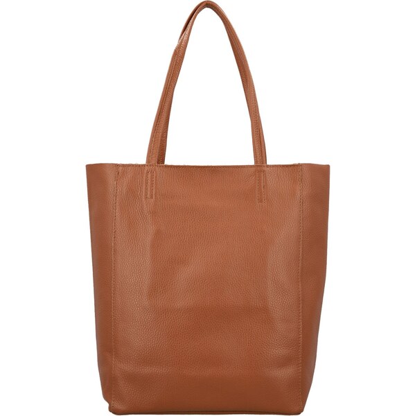 Dámska kožená kabelka na rameno koňaková - Delami Vera Pelle Saniela 66403317