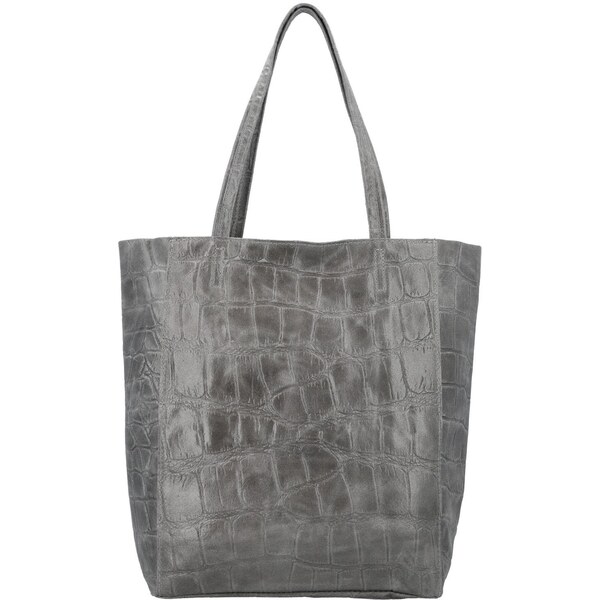 Dámska kožená kabelka na rameno šedá - Delami Vera Pelle Rista šedá 66403321