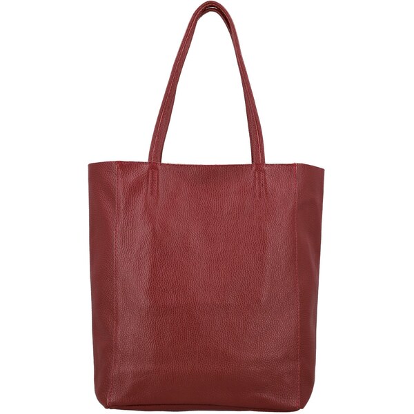 Dámska kožená kabelka na rameno tmavo červená - Delami Vera Pelle 66403319