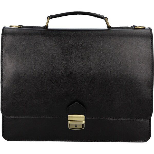 Pánska kožená aktovka čierna - Delami Vera Pelle Stefo čierna 66436775