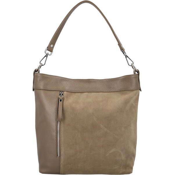 Dámska kožená kabelka do ruky taupe - Delami Vera Pelle Aneli taupe 66403308