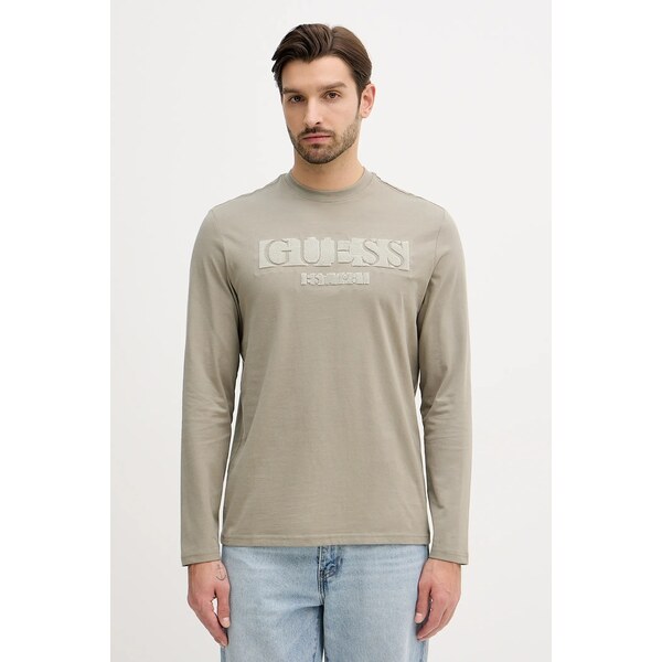 Bavlnené tričko s dlhým rukávom Guess 66354155