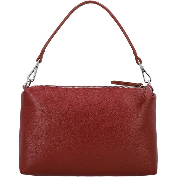 Dámska kožená kabelka na rameno tmavo červená - Delami Vera Pelle 66436782
