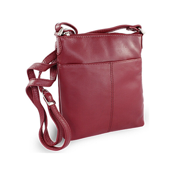Arwel Burgundy kožená zipsová kabelka 212-3013-34 66065274