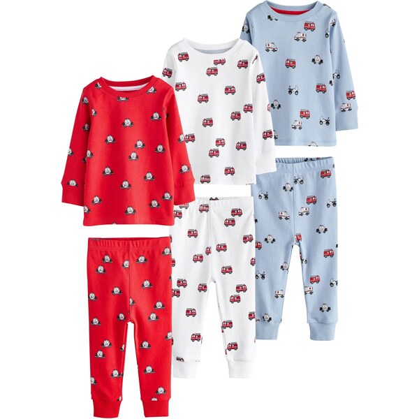 Next Pyžamo svetlomodrá / farba lesného ovocia / červená / prírodná 66372657