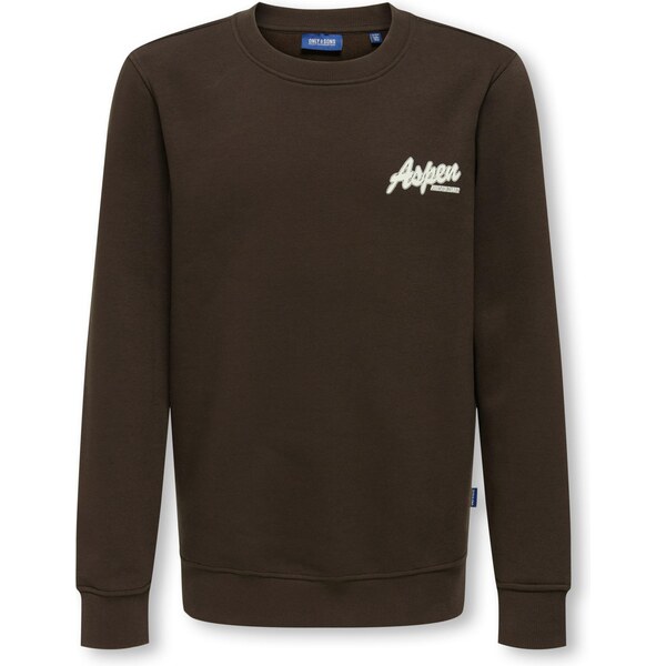 Only & Sons Junior Mikina OSJCONNOR SNOW tmavohnedá / biela 66372819