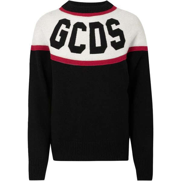 GCDS Sveter červená / čierna / biela ako vlna 66372911