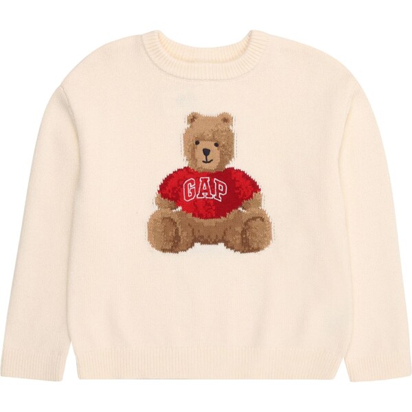 GAP Sveter karamelová / tmavočervená / biela / biela ako vlna 66373027