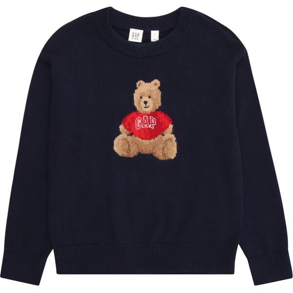 GAP Sveter námornícka modrá / mokka / červená / biela 66373040