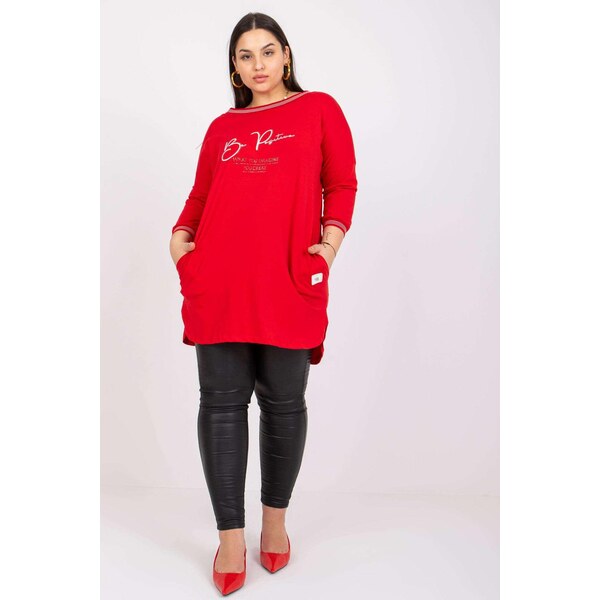 MladaModa Športová oversize tunika Blanche s nápismi červená 66372058