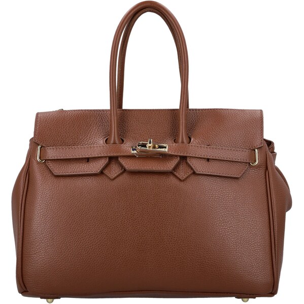 Dámska kožená kabelka na rameno hnedá - Delami Vera Pelle Klarista 66455085