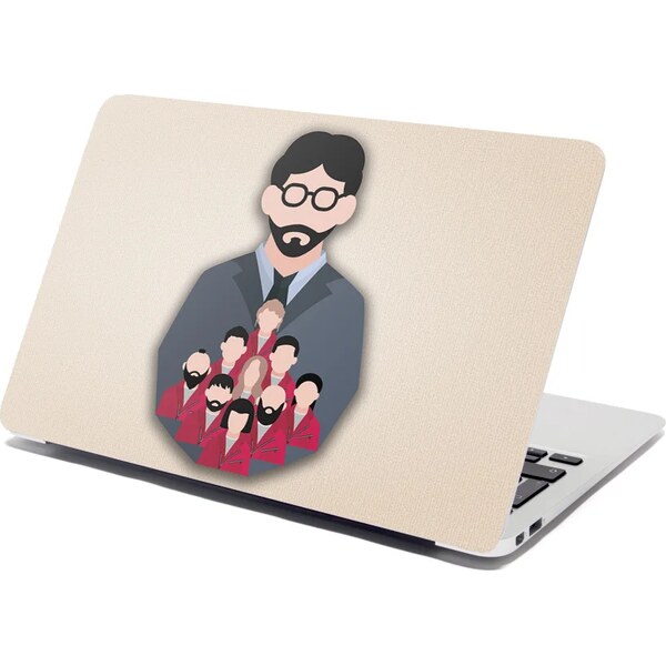 Sablio Samolepka na notebook Money heist Profesor a jeho tím Béžová 65112598