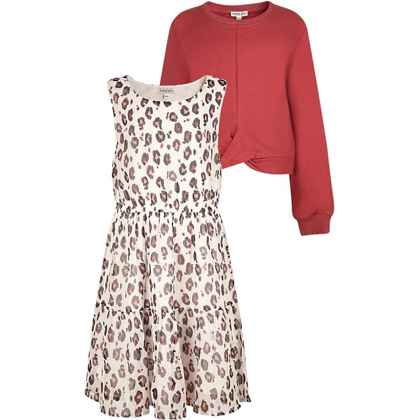 happy girls Set hnedá / červená / biela 66382646