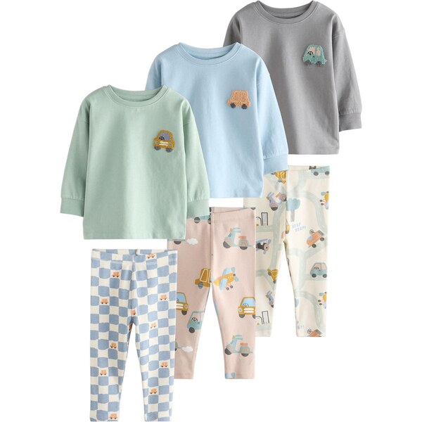 Next Pyžamo nebielená / svetlomodrá / sivá / mätová 66382904