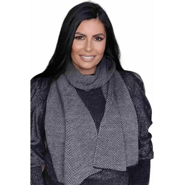 Kamea Čierny elegantný dámsky šál na zimu Helena, Farba čierna 66381193