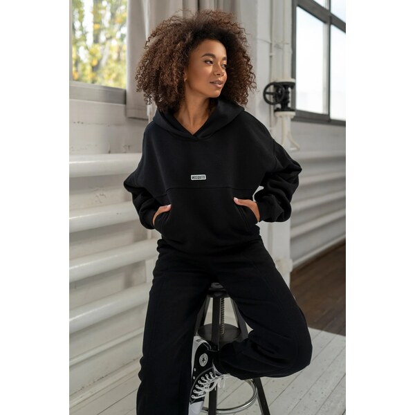 Mosquito Dámska tepláková mikina klokanka s kapucňou Camp Black čierna 66381181