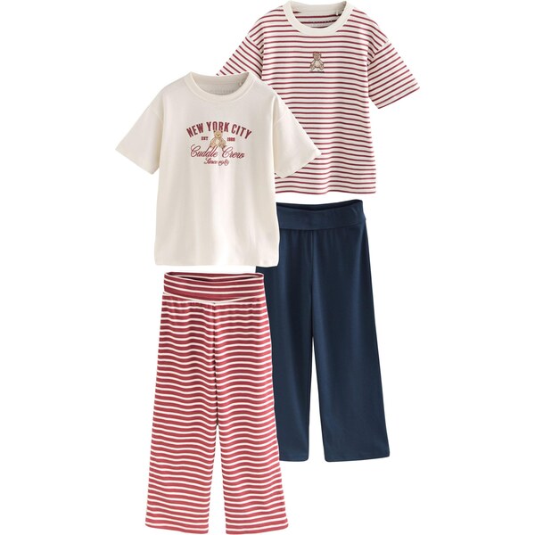 Next Pyžamo nebielená / námornícka modrá / burgundská 66383254