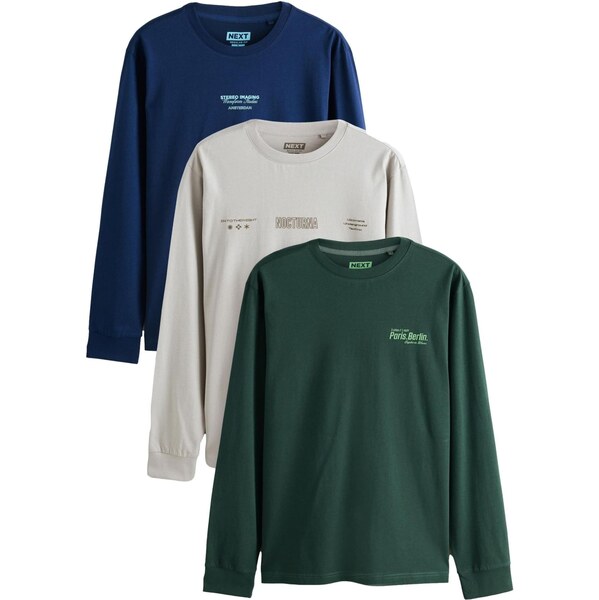 Next Tričko tmavomodrá / svetlosivá / tmavozelená 66383311