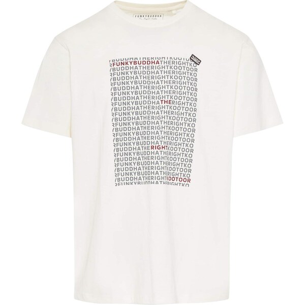 Funky Buddha Tričko nebielená / sivá / tmavočervená 66383408