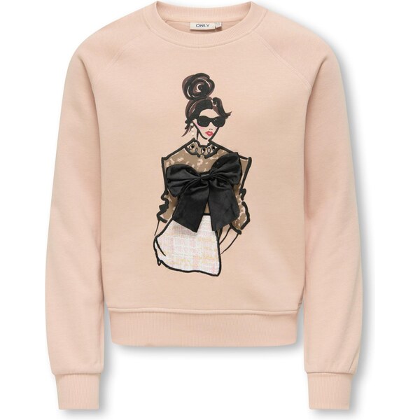 ONLY GIRLS Mikina KOGLABINET hnedá / ružová / púdrová / čierna 66383572