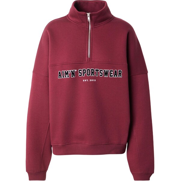 Aimn Športová mikina Varsity burgundská / čierna / biela 66383653