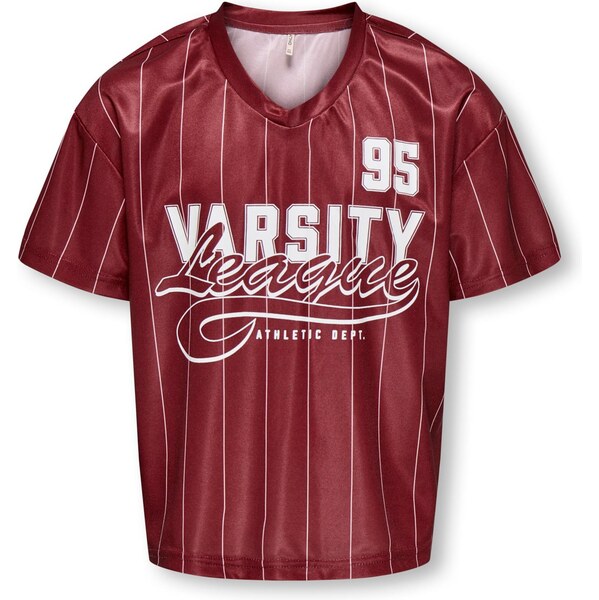 ONLY GIRLS Tričko KOGJUNO vínovo červená / biela 66383717