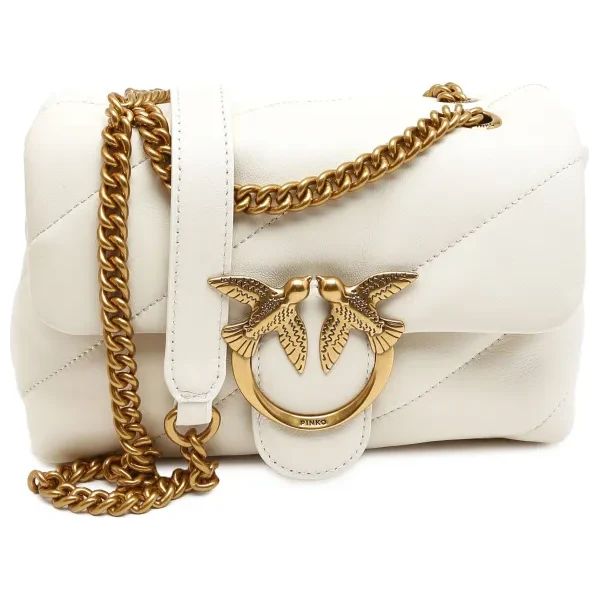 Pinko Kožená kabelka na rameno LOVE MINI PUFF CL PLTT 37410576