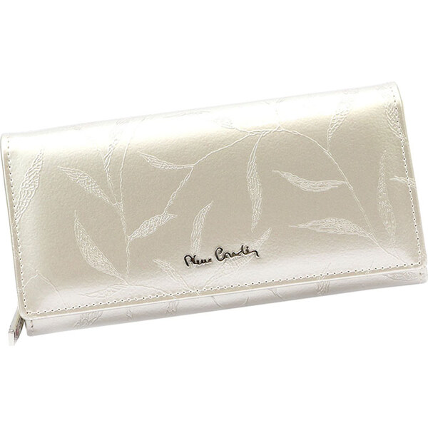 Perleťová lakovaná kožená peňaženka s mincovníkom na zips Pierre 66388878