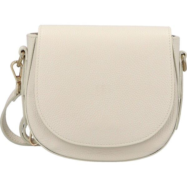 Dámska kožená crossbody kabelka krémová - Delami Vera Pelle Olli 66403343