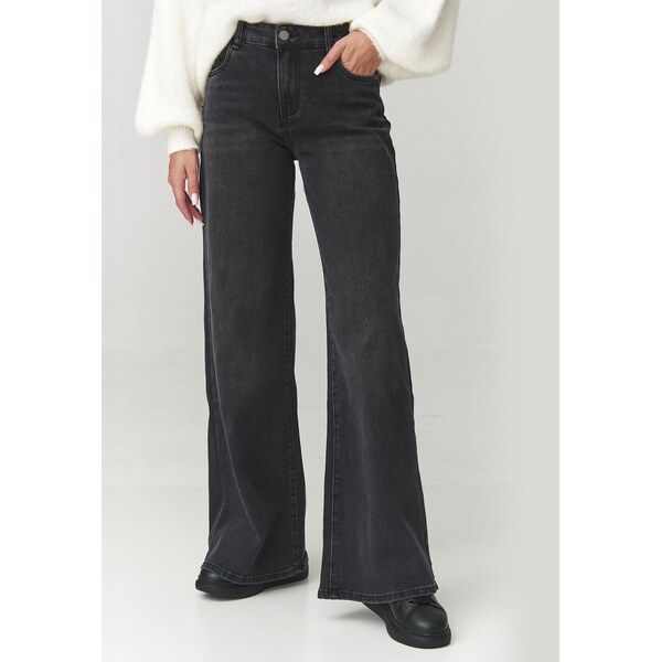 Makadamia Dámske voľné džínsy so širokými nohavicami | čierna C26 66390242