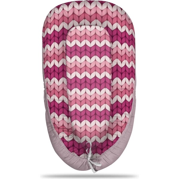 Sablio Hniezdočko pre bábätko Striedajúce ružové pletenie 65114013