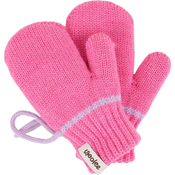 Vlnka Detské vlnené palčiaky s pútkom ružová veľkosti oblečenia S 66396561